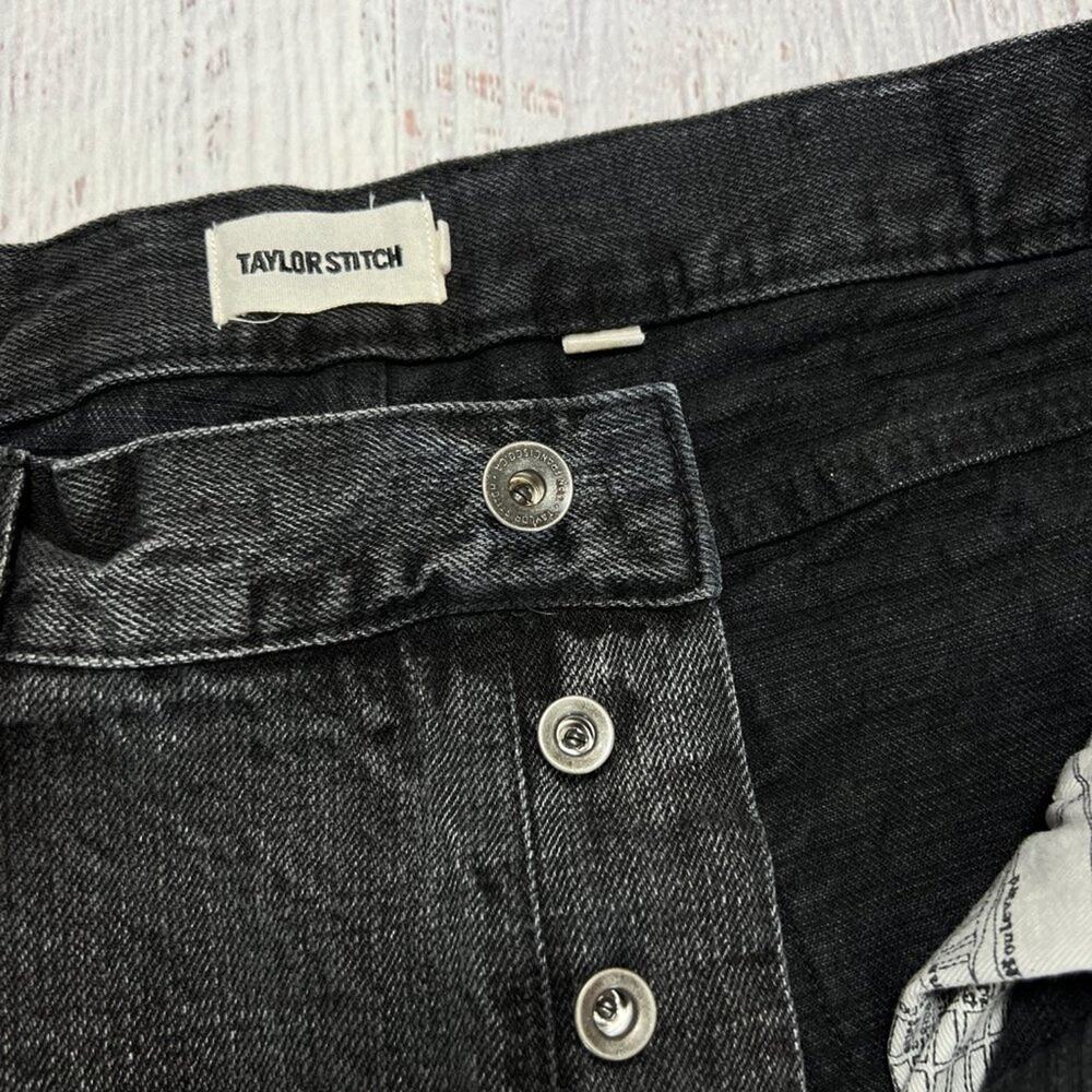TAYLOR STITCH The Slim Organic Cotton Selvage Jean SIZE 35 x 27 Black Wash Denim - Picture 4 of 13